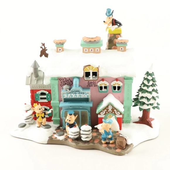 Danbury Mint Holiday Three Little Pigs Bakery Disney Winter
